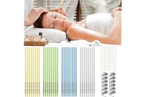 BORISCA 32 Pièces Bougie Oreille Nettoyante, Bougie d'Oreilles ave 10 Plateaux et 10 Cotons-Tiges, Bougie Auriculaire Aromatique pour la Relaxation et le Nettoyage des Oreilles (4 Senteurs)