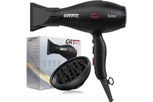 GRT PRO Secador de pelo Secador pelo profesional 2400W AC Motor, Secador Ionico 40Millones de Iones Negativos,secador de pelo profesional con difusor 3 Temperaturas 2 Velocidades Hogar Peluquería Salón