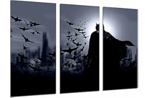 CUADROS CÁMARA Quadro Su Legno, Batman, supereroe, pipistrello, 97 x 62cm, Stampa in qualita fotografica. Ref. 26590