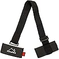 CampTeck U6893 - Adjustable Ski Carrier Strap Over Shoulder Ski Holder for Skis and Poles - Cushioned Foam and Hook & Loop fasteners, Easy Carrying, Transporting, Travel and Storage - Black