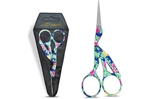 ZAMAHA UK® 1 Pcs Stainless Steel Sewing Scissors DIY for Embroidery, Craft, Needle Work, Art Work & Everyday Use (Multi Colour Crane Design Size 4.5")
