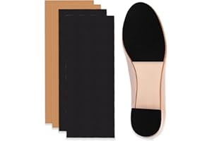 TUSERXLN Lot de 4 patins de réparation antidérapants en cuir pour semelles de chaussures, protections de semelles de chaussures, semelles antidérapantes, peuvent être découpées, kaki, noir.