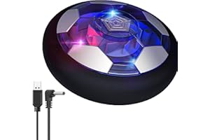 NIWWIN Pallone Calcio Fluttuante, Hover Ball Ricaricabile con luci LED, Include Rete e Porta per simulare Una Partita di Calcio, Giocattolo da Interni ed Esterni per Bambini dai 3 ai 12 Anni.