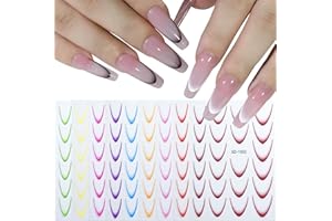 MISSJELLY Nagelsticker French, 12 Stück Gold Linien Nail Art Sticker Selbstklebend Französischer Nagel Aufkleber French Tip Nagel Stickers Nageldesign DIY Dekoration