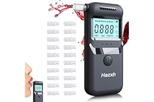 HAZXH Alcoholimetro Digital Homologado, Profesional Portátil de Alcohol con Pantalla LCD, Semi-Conductor de la Tecnología de Sensor, 20 Boquillas,Alcolimetros Personal para Uso Doméstico y Profesional
