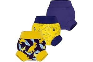 BIG ELEPHANT Reusable Baby Swim Diapers – Adjustable, Easy-Wash Swimming Diaper 3pcs – Soft, Breathable, Waterproof Swim Wear for Boys, 4T