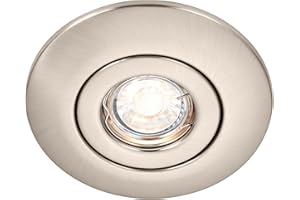National Lighting Modern Satin Nickel Low Voltage to 240V Mains Voltage GU10 Recessed Downlight Converter - Converts Holes ranging from Approx. 65mm to 125mm