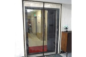 SANJIAOJIA Magnetic Thermal Insulated Door Curtain,Transparent PVC Door Cover Windproof Waterproof Keeping Out Draft Cold Air Magnetic Screen Door for Air Conditioning Room/Kitchen (W160xH210cm(63x83in))