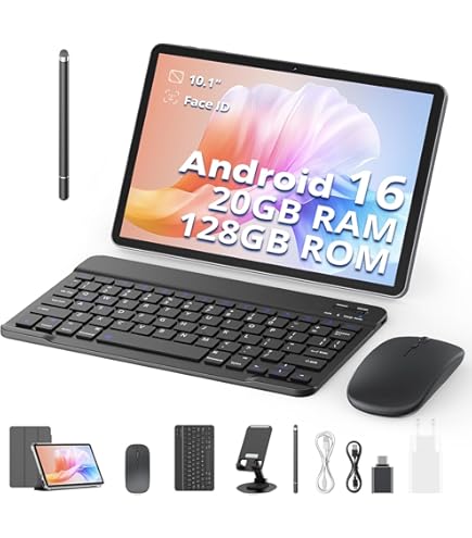TABWEE T20 Tablet with Keyboard - Android 15, 24GB RAM + 256GB ROM
