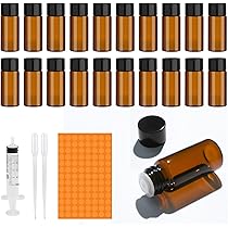 30 Bottiglie Vetro Ambra 5ml Per Oli Essenziali | Con Contagocce, Imbuti E Siringa - Foto 3