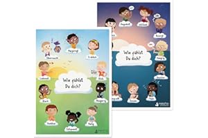 metaFox Emotions-Poster für Kinder | Gefühlsposter für zu Hause, im Klassenzimmer oder in der Therapie | Set mit zwei A3-Postern für sozial-emotionale Lernaktivitäten