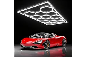 Jatwefiv Hexagon LED garage 14-tlg, 720W 86400lm 6500K Garagenlicht Werkstatt & Gym Beleuchtung | 50.000h, Einfach Montage, IP54,K