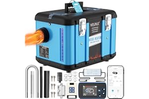 VELPAX Calentador Diésel Portátil Todo en Uno 12 V 24V 220V 8KW,Bluetooth App Calentador de Aire Diesel 0,16-0,52 L/h LCD de Control Remoto,Adecuado para Autocaravanas,Coches,Camiones,Autobuses
