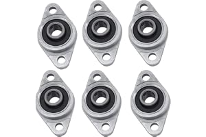 Bztzhm 6 stycken KFL08 flänslager, 8 mm självjusterande stålager, zinklegering kullager lagerblock, 8 mm, för olika maskiner