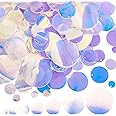 PH PandaHall 340pcs Loose Sequins, 7 Sizes Flat Round Sequins Rainbow Glitter Sequin Iridescent Spangles Paillettes Embroidery Craft Sequin for Wedding Sewing Jewellery Making 10/16/19/25/29/40/52mm
