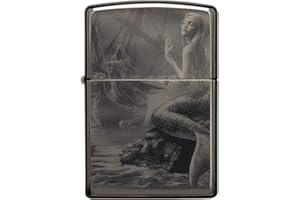Zippo Anne Stokes Collection Mermaid and Reaper - Mechero Recargable (360° con Imagen de Foto) Color Negro Hielo (60005392)