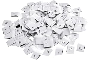 sourcing map Clothing Sewing Size Label, XS/S/M/L/XL Embroidered Label White for Clothes Garment, Pack of 250