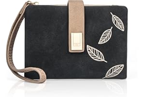 DANXIAN Torebka dla kobiet, portfel damski 100% skóra wegańska, mały portfel damski mały portfel miękki wygodny i słodki z wieloma gniazdami na karty…, czarny