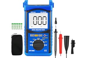Digital Megohmmeter Insulation Resistance Tester, Kethvoz Megohm Meter Auto Range Isolationsmesser with 500V/1000V/2500V/5000V Prüfspannung, Check 1MΩ~2GΩ Ohm 750VAC Volt for HVAC Schlüter Ditra Heat