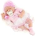 BiBi Doll Reborn Dolls - 17" Realistic Reborn Baby Girl Doll "Cherry" with Closed Eyes, Princess Outfit, Baby Bottle, Dummy, Birth Certificate – Handmade Reborn Baby Dolls for Girls and Boys or Adults