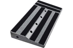Guitar Effects Pedal Board,Lechnical Sturdy Guitar Effects Pedal Board Big Size Guitar Pedal Panel with Sticking Tape Screwdriver Compatible with Most Effects Pedals, Black, with 10 holes