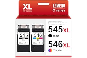 Lemero 545XL 546XL Cartuchos Compatibles para Tinta Canon 545 546 Negro y Color para Canon MG2950 IP2850 MG2450 MG2550 MX490 MG2555S MG3051 TS3150 TS305 TR4550