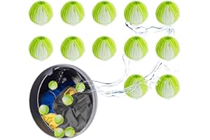 DORZU 12 Stücke Fusselbälle für die Waschmaschine,Tierhaarentferner WaschmaschiWiederverwendbarer Haarfänger Waschmaschine für Entfernt Tierhaare Fusseln(Grün)