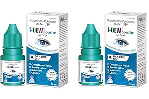 I-Dew Soothe Daytime Eye Drops for Dry Eyes, Hypromellose Eye Drops for Contact Lens Users and Red Eyes, Soothes and Hydrates Dry Eye, Long-Lasting Relief, 2 x 10ml Duo Pack