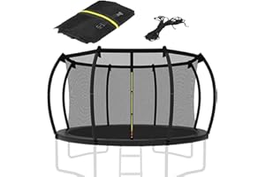 HUASEAN Trampolin Ersatznetz, Ø 305 cm Trampolin Sicherheitsnetz, UV-beständig Trampolinnetz innenliegend Netz mit Reißverschluss und Schnallen, für 6/8 Stangen, Netzhöhe 180 cm