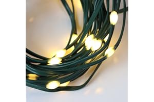 Qbis Battery Powered Outdoor Lights Multifunction Battery Lights with Timer. Warm White Outdoor Fairy Lights on Green Wire. Micro LED Outdoor String Lights. (30 LED Green Wire)