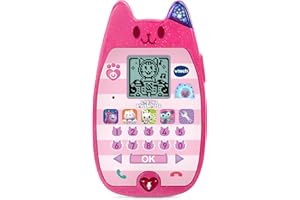 Vtech Gabby's Dollhouse Lernhandy – Spielzeugtelefon mit den Originalstimmen von Gabby und Panda Pfötchen und spannenden Lernspielen – Für Kinder von 3-6 Jahren