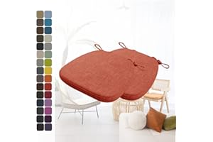 ‎KIMGULL Kimgull 2er Set Stuhlkissen mit Bändern Bequeme Waschbare Rutschfestes Sitzkissen Ideal für zu Hause und Gartendekoration, viele Farben und Größen zur Auswahl (40X38X3CM Karminrot)