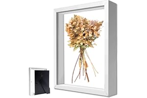 YUDOBLISS Bilderrahmen zum Befüllen, Tiefer Bilderrahmen zum Befüllen 20 x 25 cm, Tiefer Rahmen für Wand & Desktop, 3D Objektrahmen Tiefer 3cm, Geeignet für Dreidimensionale Wanddekoration, Weiß