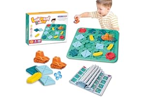 SPURLEH Lógico Puzzle Laberinto Constructor de Carreteras Juego de Mesa Road Builder Hay 2 carros 118 desafíos Lógico Laberinto Juego de Mesa Regalos para niños a Partir de 4 años