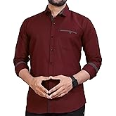 CB-COLEBROOK Men's Regular Fit Solid Soft Touch Cotton Casual Shirt with Pocket Design with Spread Collar & Full Sleeves (Ava