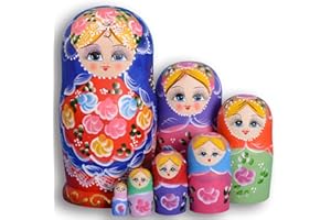 YAKELUS Marchio di Matrioska specializzato, Nesting Dolls Matrioske Bambola Matrioska Russa in 7 Pezzi, Tiglio di Zona frigida, Regalo e Giocattolo