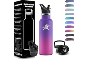 HoneyHolly Botella Agua Acero Inoxidable, Termo Agua Fria, 500ml Cantimplora Termica Sin BPA, 12H Caliente/24 Frío, Botella para Niños & Adultos, Botella Acero Inoxidable para Deporte, Oficina, Yoga