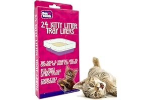 PET TOUCH 1x 24 Pack – Kitty Cat Litter Tray Liners – Fits to Most Kitten & Cats Trays Liner – Disposable & Hygienic Waste Bags – Portable, Strong, Travel, Toilet Training (1 Box (24 Liners))
