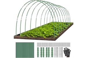 MEAOR Pflanztunnel Bögen,Tunnelbogen Für Hochbeet,Gewächshaus Reifen,Gewächshaus Bogen,Tunnel Gewächshaus,Folientunnel für Hochbeet, Gewächshaus Bogen 6mm mit Kunststoff umwickelt(50PCS)