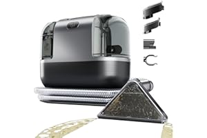 EUARY Nettoyeur de Tapis 600W/22Kpa pour Pulvériser, Récurer et Aspirer, Nettoyeurs Tapis et Moquettes avec Double Réservoirs pour Voiture, Rideaux et Coussins, Animaux de Compagnie