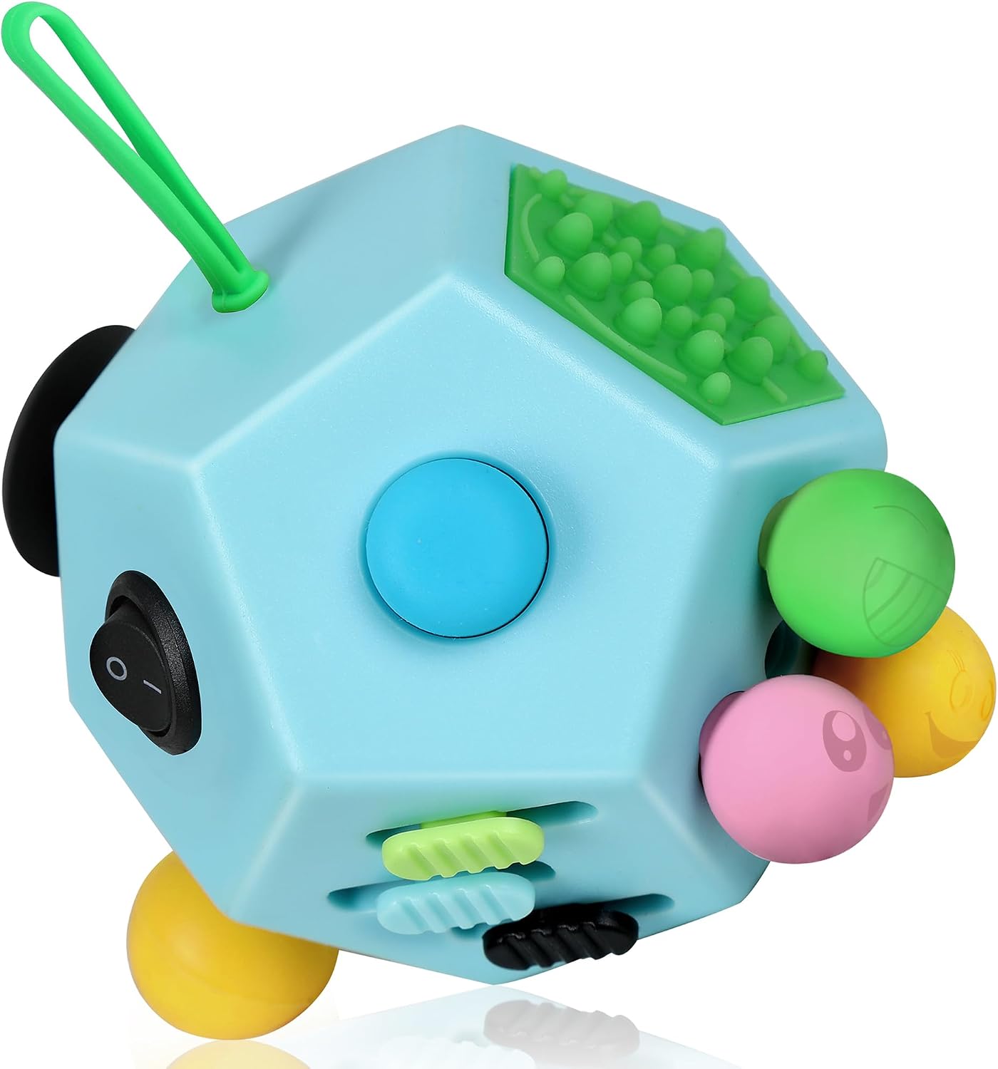 VCOSTORE Fidget Cube with 12 Sides - Original Cubo Antiestres Adultos Dado Antiestres Fidget Cube Toy for All Ages with ADHD, Add, ASD, ADHD