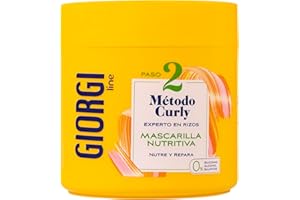 GIORGI Line - Mascarilla Nutritiva, Método Curly, Rizos Espectaculares, 0% Alcohol, 0% Siliconas, 0% Sulfatos, Con Proteínas Vegetales y Aguacate - 350 ml