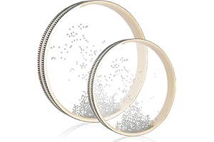 Aemygo 8 Inch 10 Inch Sea Wave Sound Drum, 2 Pcs Wave Bead Ocean Drum Sea Sound Drum with Wooden Shell Musical Instrument Percussion for Home School Supplies, SD02