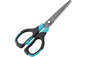 PRACTICDOMUS Tijeras de Precisión SDI Black Titanium Non-Stick en Acero Inoxidable de Alta Duración. Diestros y Zurdos. Color Azul 17 cm