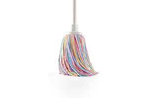 DIVINE GENIUS Happy Rainbow - Fregona de Microfibra reciclada Super Absorbente con Rosca Universal Cabezal Extragrande 22 cm sostenible y Resistente para Limpieza de Suelos y hogar