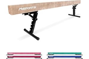 ‎MSPORTS MSPORTS Schwebebalken Premium höhenverstellbar – 245 cm Balance Beam für Kinder & Erwachsene – 5-stufig höhenverstellbar (18–56 cm) – Turnbalken für Zuhause oder Verein – 5 Farben