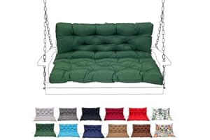 SDNAM Porch Swing Cushion with Backrest, Waterproof Bench Cushion for Outdoor Furniture, 2-3 Seater Replacement Thickened Swing Cushion with Ties,Patio,Outdoor,Backyard and Garden(#9,150X100CM/59X39IN)