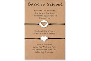 CheersLife Ritorno a Scuola Regali Madre Figlia Figlio Braccialetti Set Per 2/3 Cuore Farfalla Dinosauro Orso Braccialetti Dei Desideri Primo Giorno Di Scuola Regalo Per Ragazze Ragazzi