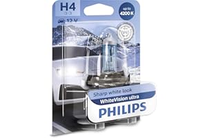 Philips automotive lighting WhiteVision ultra effetto Xenon H4 lampada fari, 4.200K, blister singolo