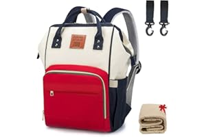 BALCONY & FALCON Sac à dos Mamma multifonctions, sac à dos à langer pour bébé, imperméable pour maman Grand sac Nappy Oxford 56L avec matelas à langer 70 x 50 cm crochets pour poussette